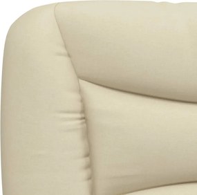 vidaXL Κρεβάτι με Στρώμα Hvar Κρεμ 140x200 εκ. Υφασμάτινο