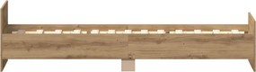 vidaXL Πλαίσιο κρεβατιού χωρίς στρώμα καφέ δρυς 100x200 cm