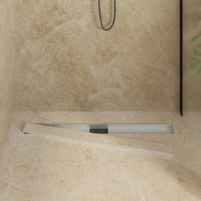 vidaXL 2 σε 1 εκροή ντους Ασημί 90 cm Ανοξείδωτο Ατσάλι 304