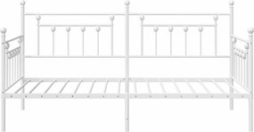 vidaXL Σκελετός κρεβατιού ημέρας Λευκό 100 x 190 cm Ατσάλι