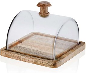 Τουρτιέρα Με Καπάκι 280TMA1936 15x19x19cm Clear-Natural Hermia Γυαλί