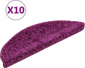 vidaXL Πατάκια Σκαλιών 10 τεμ. Μωβ Ημίκυκλα 56x17x3 εκ.