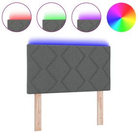 vidaXL LED Κεφαλάρι με Σχέδιο Διαμαντιών Σκούρο Γκρι 80 εκ. Ύφασμα