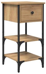 vidaXL Κομοδίνο με συρτάρι 2 pcs artisan δρυς 34 x 36 x 70 εκ