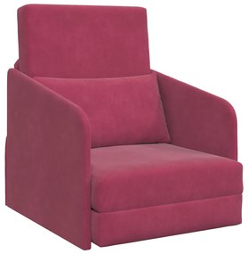vidaXL Καθιστικό Κρεβάτι 2 σε 1 Μπορντό 65x80x83 εκ. Βελούδο