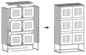 HIGHBOARD ΡΟΖ 68X39X123 CM ΑΤΣΑΛΙ 853351