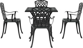 vidaXL Σερβίτσιο τραπεζιού κήπου 5 pcs Μαύρο Χυτό αλουμίνιο