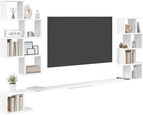 vidaXL Ράφι Τηλεόρασης Τοίχου Λευκό 180 x 15 x 94 εκ