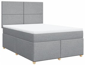 ΚΡΕΒΑΤΙ BOXSPRING ΜΕ ΣΤΡΩΜΑ ΑΝΟΙΧΤΟ ΓΚΡΙ 140X200 ΕΚ. ΥΦΑΣΜΑΤΙΝΟ 3293596