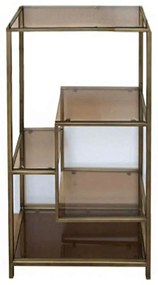 Ραφιέρα Loft Γυαλί-Μέταλλο Χρυσό-Μπρονζέ 60x100 εκ. 60x30x100εκ - Χρυσό
