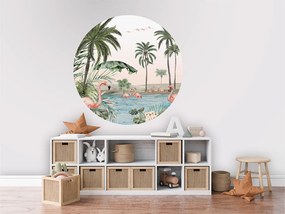 Flamingo Oasis Ταπετσαρια Τοιχου Ροζ Στρογγυλη 80cm