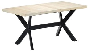 vidaXL Τραπεζαρία Λευκή 160 x 80 x 75 εκ. από Μασίφ Ξύλο Μάνγκο
