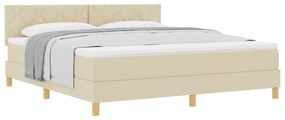 vidaXL Κρεβάτι με Βάση Στρώματος Κρεμ 180x200 εκ. Ύφασμα