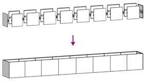 vidaXL Ζαρντινιέρα Λαδί 360x40x40 εκ. από Χάλυβα Ψυχρής Έλασης