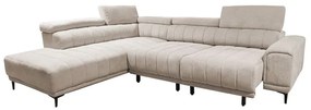 WOODWELL MASSIMO Καναπές Δεξιά Γωνία Ηλεκτρικά Συρόμενα Καθίσματα, Ύφασμα Water Repellent Μπεζ 289x229x107cm H.74/90cm Ε983,1R