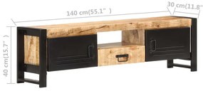 vidaXL Έπιπλο Τηλεόρασης 140 x 30 x 40 εκ. από Ακατέργαστο Ξύλο Μάνγκο