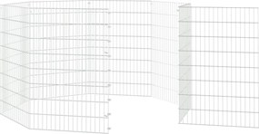 vidaXL Περίφραξη Ζώων Ελεύθερης Βοσκής 8 Πάνελ 54x80 εκ. Γαλβ. Σίδερο