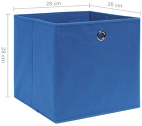 vidaXL Κουτιά Αποθήκευσης 4 τεμ. Μπλε 28x28x28 εκ. Ύφασμα Non-woven