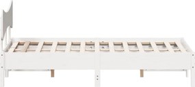 vidaXL Σκελετός Κρεβ. Χωρίς Στρώμα Λευκό 200x200 εκ Μασίφ Πεύκο