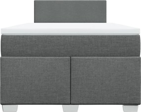 vidaXL Κρεβάτι Boxspring με Στρώμα Σκούρο Γκρι 120x190 εκ Υφασμάτινο