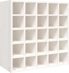 vidaXL Ντουλάπι Κρασιών Λευκό 56 x 25 x 56 εκ. από Μασίφ Ξύλο Πεύκου