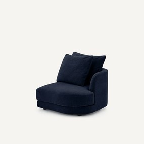 Γωνιακή πολυθρόνα σύνθεσης δεξιά, με καμπύλη από βελούδινο chenille, TIBERIO