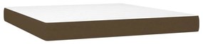 vidaXL Κρεβάτι Boxspring με Στρώμα &amp; LED Σκ.Καφέ 180x200εκ. Υφασμάτινο