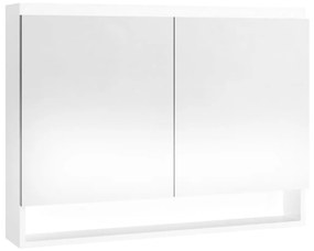 vidaXL Ντουλάπι Μπάνιου με Καθρέφτη 80x15x60 εκ. Λαμπερό Λευκό από MDF