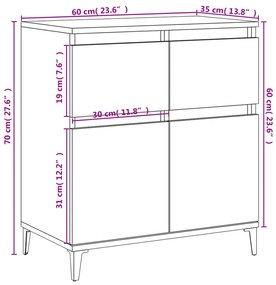 Ντουλάπι Μαύρο 60x35x70 εκ. από Επεξεργασμένο Ξύλο - Μαύρο