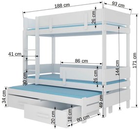 Κουκέτα Kiruna-180 x 80-Fusiko-Leuko