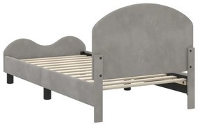 vidaXL Κρεβάτι Παιδικής Κρεβατοκάμαρας με Κεφαλάκι Ανοιχτό γκρι