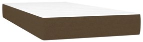 vidaXL Κρεβάτι Boxspring με Στρώμα &amp; LED Σκ.Καφέ 90x200 εκ. Υφασμάτινο