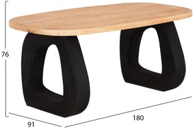 ΤΡΑΠΕΖΙ ΤΡΑΠΕΖΑΡΙΑΣ ΣΕΙΡΑ SANTORINI HM18065 TOP ΞΥΛΟ ΕΛΑΤΟΥ-ΠΟΔΙΑ ΠΟΛΥΡΗΤΙΝΗΣ 180x91x76Υεκ