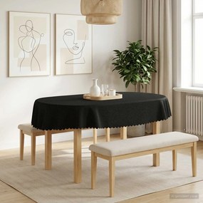 vidaXL Ύφασμα Τραπέζης Σκούρο Γκρι 160 x 220 cm Ωοειδής
