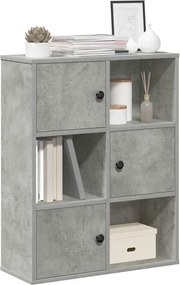 vidaXL Βιβλιοθήκη Γκρι Σκυροδέματος 60x24x76,5 εκ. Επεξεργ. Ξύλο