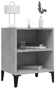 vidaXL Κομοδίνo Γκρι Σκυροδέματος 40 x 30 x 50 εκ. με Μεταλλικά Πόδια