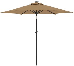 Ομπρέλα Κήπου με Ατσάλινο Ιστό Taupe 225x225x212 εκ. - Μπεζ-Γκρι