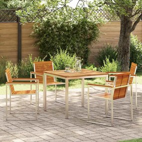 vidaXL Σέτ φαγητού για κήπο 5 pcs Σταθερό Ξύλο Ακακίας