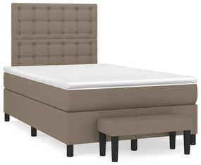 VidaXL Κρεβάτι Boxspring με Στρώμα Taupe 120x190 εκ. Υφασμάτινο