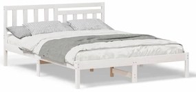 vidaXL Σκελετός Κρεβατιού Λευκό 140 x 200 cm Μασίφ ξύλο πεύκου