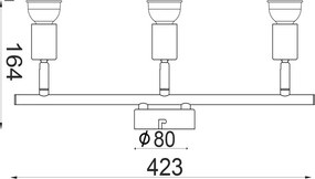 Σποτ Τρίφωτο Aca Trinity MC634BK3 Black Matt