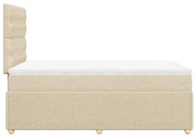 vidaXL Κρεβάτι Boxspring με Στρώμα Κρεμ 120x200 εκ. Υφασμάτινο