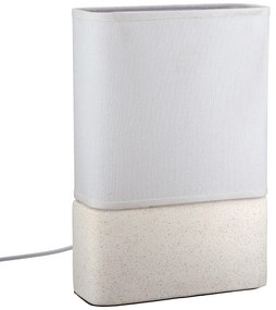 Φωτιστικό Επιτραπέζιο Ορθογώνιο Κεραμικό/Ύφασμα Μπεζ/Λευκό 20x8x30cm