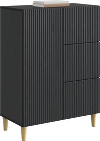 vidaXL Πλαϊνό γραφείο Μαύρο 66 x 34,5 x 90 εκ Επεξεργασμένο Ξύλο