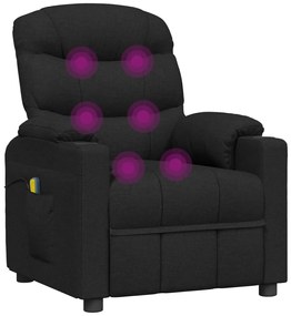 vidaXL Πολυθρόνα Μασάζ Ηλεκτρική Μαύρη Υφασμάτινη