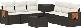 vidaXL Σετ Καναπέ 8 τμχ. Μαύρο και Κρεμ Λευκό 55 x 55 x 37 εκ