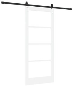vidaXL Συρόμενη Πόρτα Λευκό 86 x 198.5 cm Ξύλο και μέταλλο