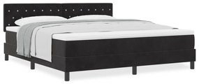 vidaXL Κρεβάτι Box Spring με Στρώμα Μαύρο Σούπερ Κίνγκ Βελούδο