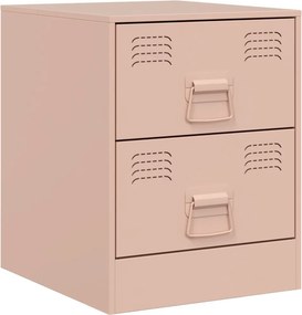vidaXL Κομοδίνα 2 τεμ. Ροζ 34,5 x 39 x 44 εκ. από Χάλυβα