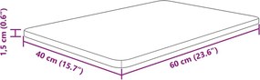 vidaXL Πάγκος Μπάνιου Σκ. Καφέ 60 x 40 x 1,5 εκ. Επεξ. Μασίφ Ξύλο
